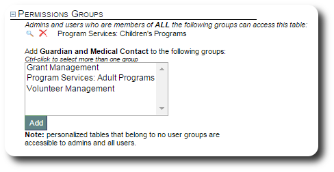 User Permission Groups