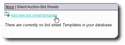 Adding a new bid sheet template