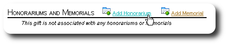 honorariums and memorials