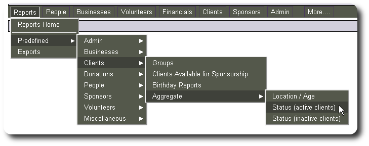 client aggregate status