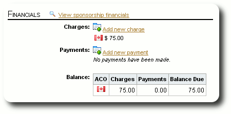 sponsorship charges