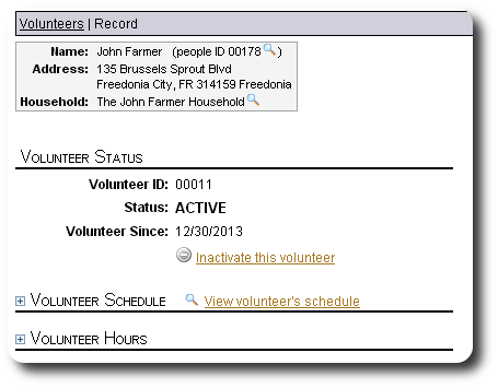 Volunteer registration